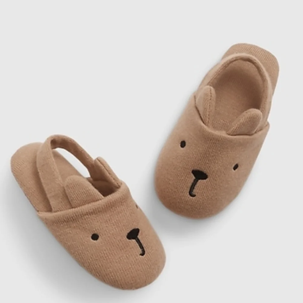 EUC Sz 7/8 babyGap Gap Baby Toddler Cashsoft Slippers 🐻 Brannan Bear Teddy